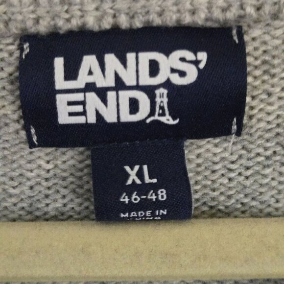 Lands' End Hunter Star BirdEye Knit Wool Blend Crewneck Sweater Size XL - Picture 9 of 11